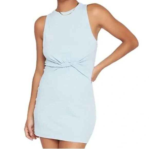 L*SPACE Seaview Mini Dress - Sky Blue |sz Medium | Sleeveless Beach Coverup - Picture 9 of 12